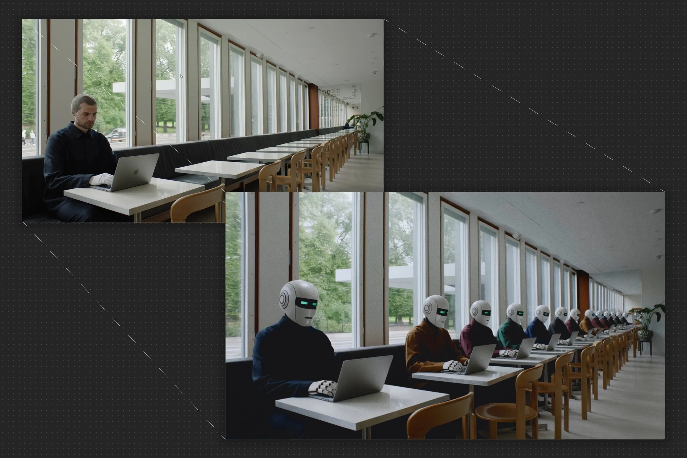 Before and after: office row