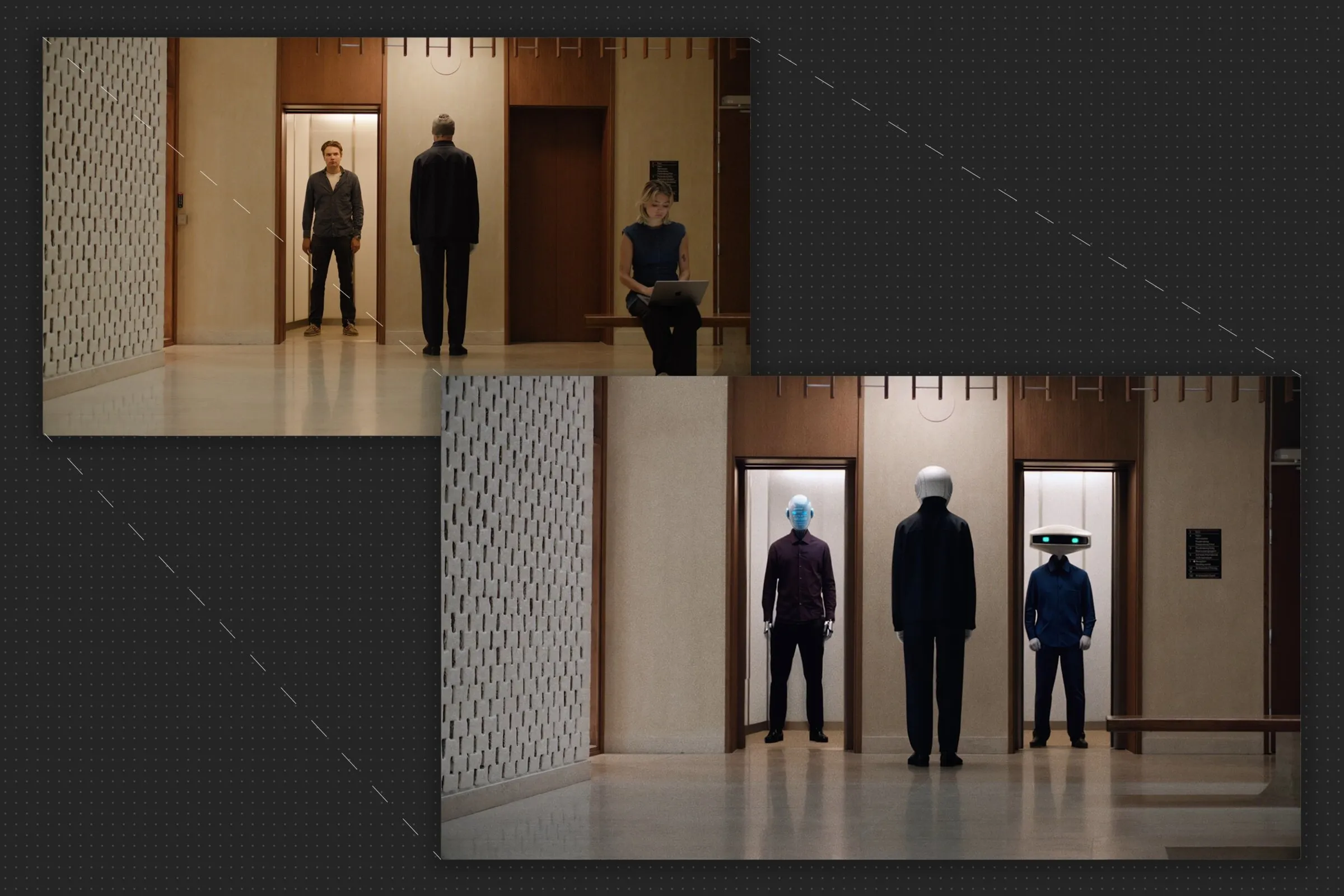 Before and after: elevator doors